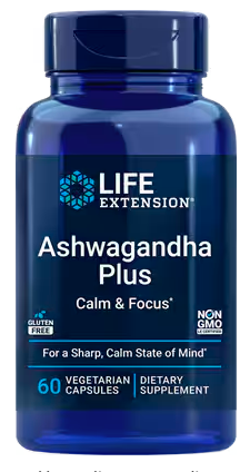 Ashwagandha Plus Calma y Concentración (60 cápsulas veg) , Life Extension