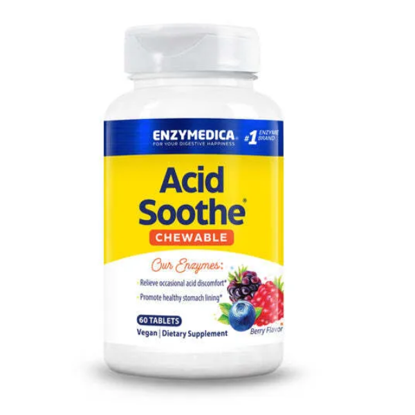 Acid Soothe™ (60 tabs masticables),Alivio para el Acidez, Enzymedica
