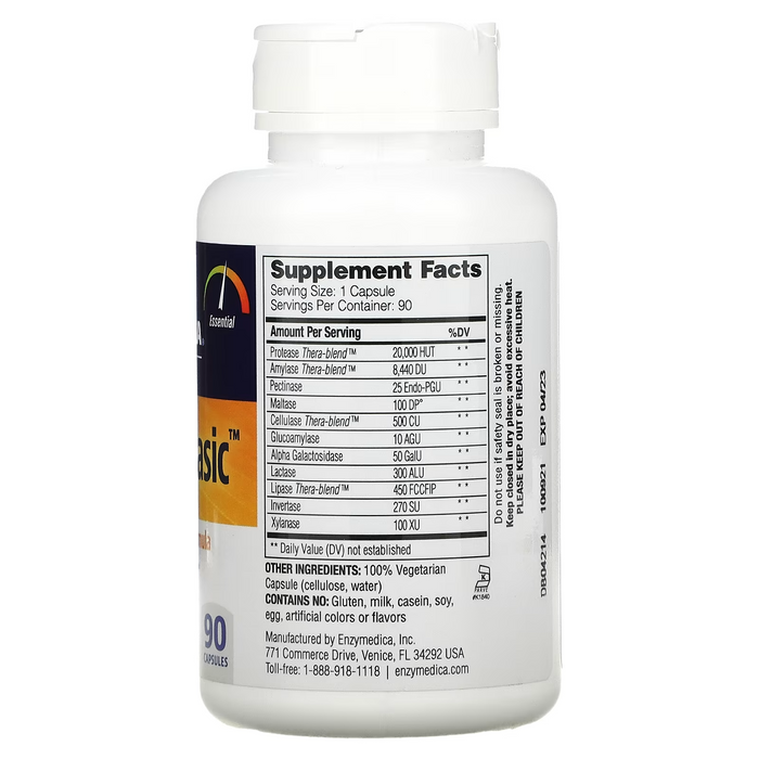 Digest Basic® (90 caps) ,Enzimas para Estómago Sensible Enzymedica
