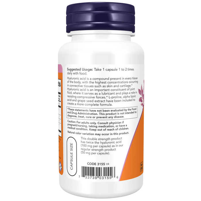 Ácido Hialurónico 50 mg (60 veg caps)