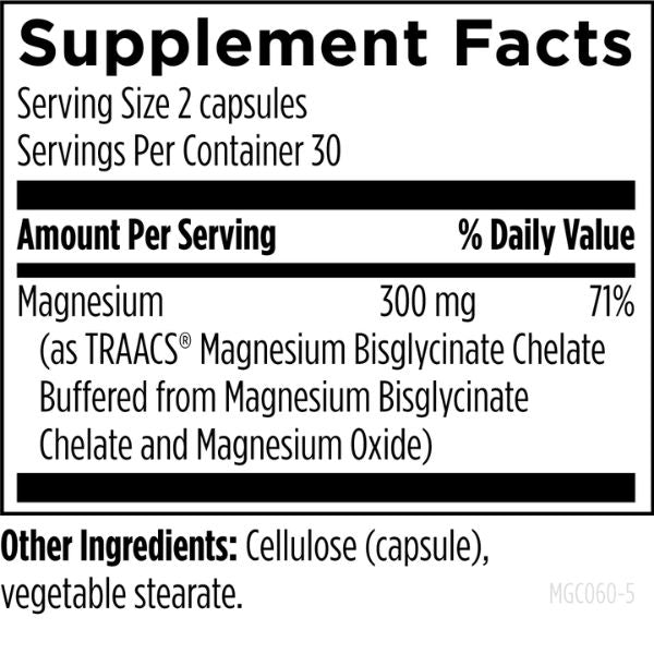 Complejo de Glicinato de Magnesio (60 veg caps), Designs for Health