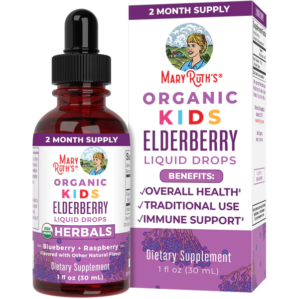 Elderberry para Niños Orgánico (1 fl oz/ 30ml), Mary Ruth´s