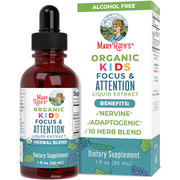 Gotas orgánicas para el Enfoque y la Atención de Niños (1 fl oz/30ml), Mary Ruth´s