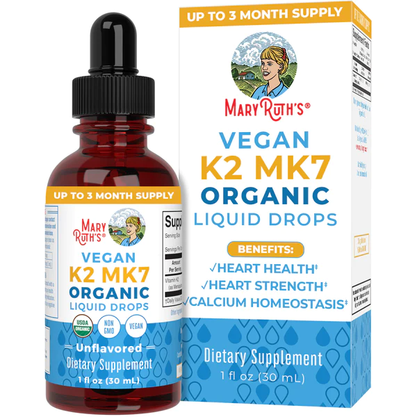 Vitamina K2 & MK7 en Gotas Orgánicas, Sin Sabor (1 fl oz/30 ml), Mary Ruth´s