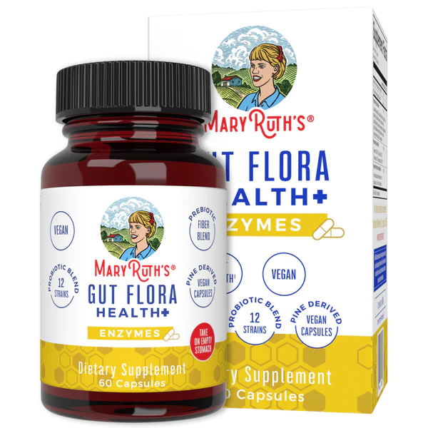 Enzimas para Flora Intestinal Health+ , Sin sabor, (60 caps), Mary Ruth´s