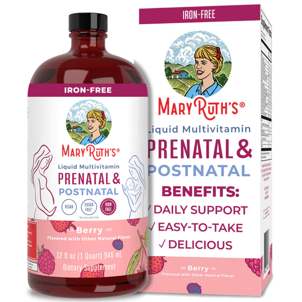 Multivitamínico Prenatal y Postnatal (32 fl oz /946ml), Mary Ruth´s