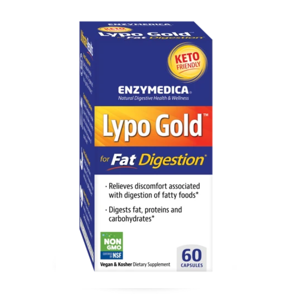 Lypo Gold™ (60 caps), Digestión Acelerada de Grasas, Enzymedica