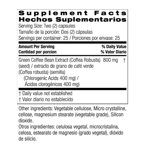 Café Puro De Grano Verde (60 Capsulas), Bio Nutrition