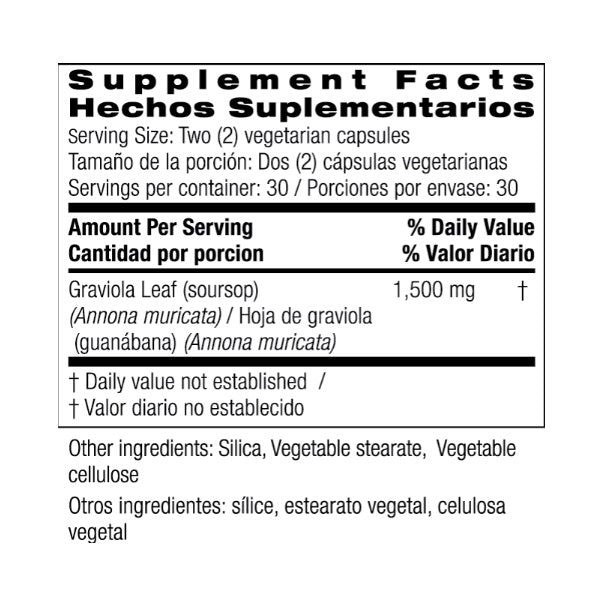 Graviola/ Guanabana 1,500 mg (60 Capsulas), Bio Nutrition