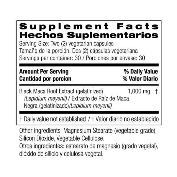 Maca Negra Gelatinizada 1,000 Mg (60 Capsulas), Bio Nutrition