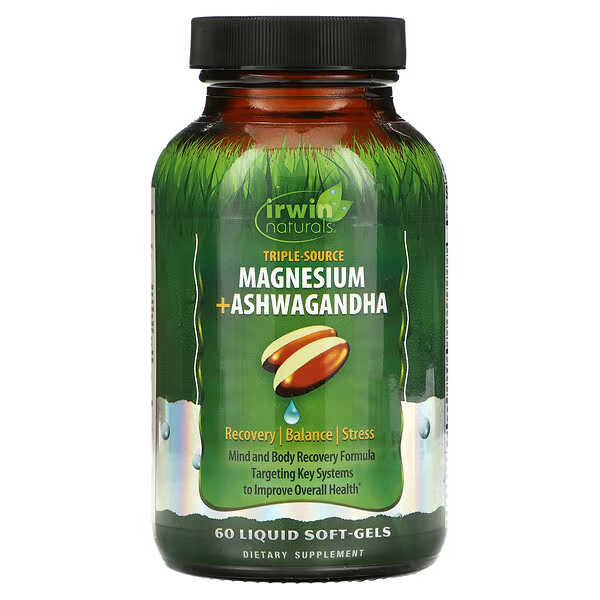 Magnesium + Ashwagandha (60 softgels) ,Irwin Naturals