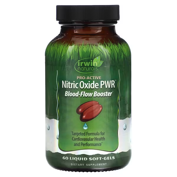 PWR de Oxido Nitrico, Potenciador del Flujo Sanguineo (60 softgels), Irwin Naturals