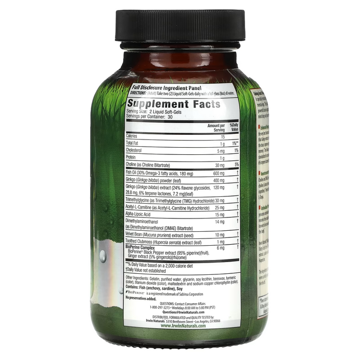 Ginkgo Smart, Maxima Concentracion y Memoria (60 softgels), Irwin Naturals