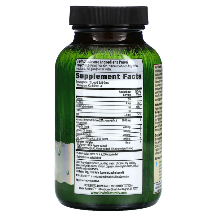 Moringa Superpotente (60 softgels), Irwin Naturals