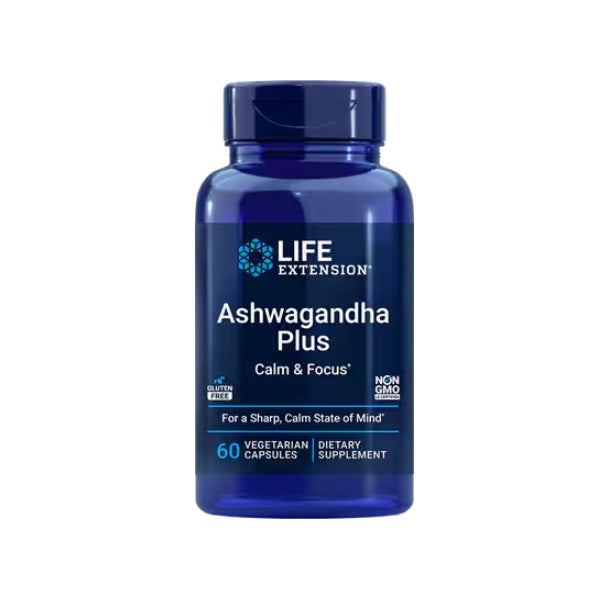 Ashwagandha Plus Calma y Concentración (60 cápsulas veg), Life Extension