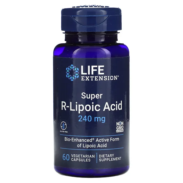 Ácido Súper R-Lipoico 240 Mg (60 veg caps), Life Extension
