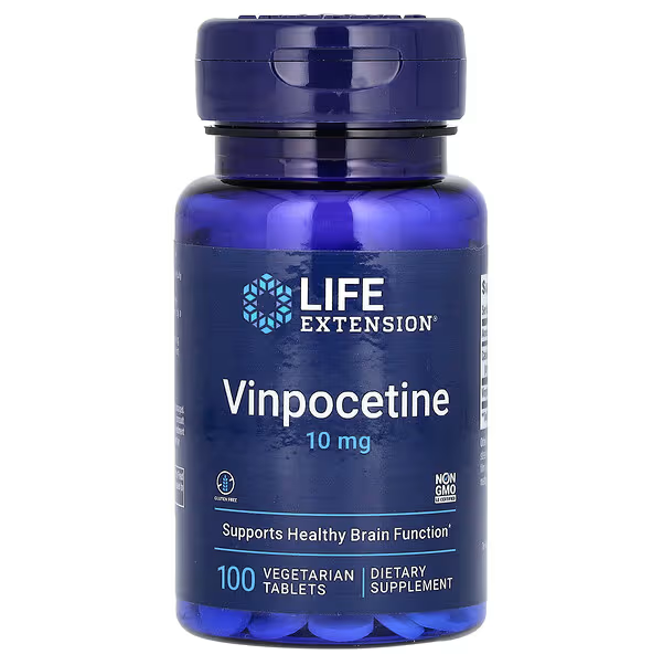 Vinpocetina 10 mg (100 tabs) para Cerebro, Life Extension
