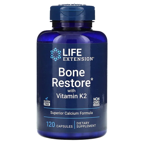 Bone Restore Con Vitamina K2 (120 caps), Life Extension