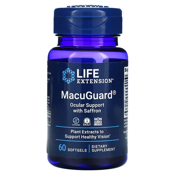MacuGuard® Soporte Ocular con Azafrán (60 softgels), Life Extension