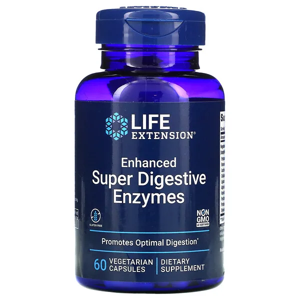 Enzimas Super Digestivas Mejoradas (60 veg caps), Life Extension