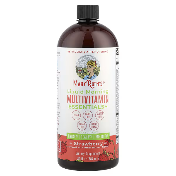 Multivitaminico Matutino Essentials+ Sabor Fresa (887 ml), Mary Ruth's