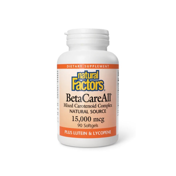 Betacaroteno Natural BetaCareAll® 15,000 mcg (90 softgels), Natural Factors