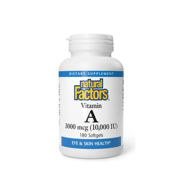 Vitamina A 3,000 mcg (10,000 IU) (180 softgels), Natural Factors