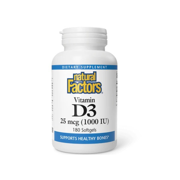 Vitamina D3 25 mcg (1,000 IU) (180 softgels), Natural Factors