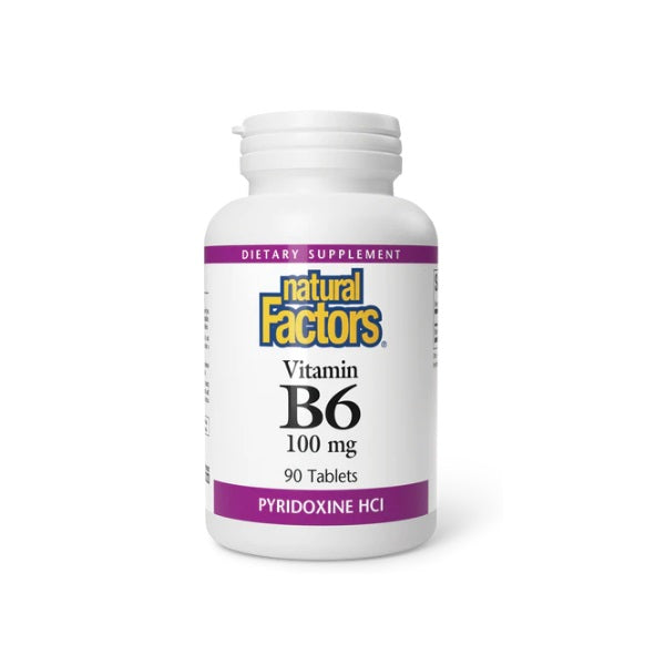 B6 Piridoxina HCL 100 mg (90 tabs), Natural Factors