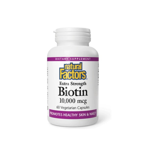 Biotina Extra Fuerza 10,000 mcg (60 vcap), Natural Factors