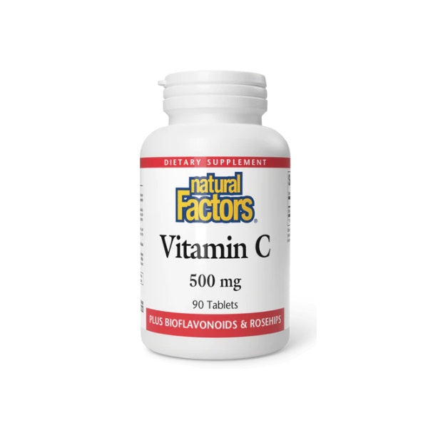 Vitamina C 500 mg w/ Bioflavonoides & Rosa Mosqueta (90 tabs), Natural Factors