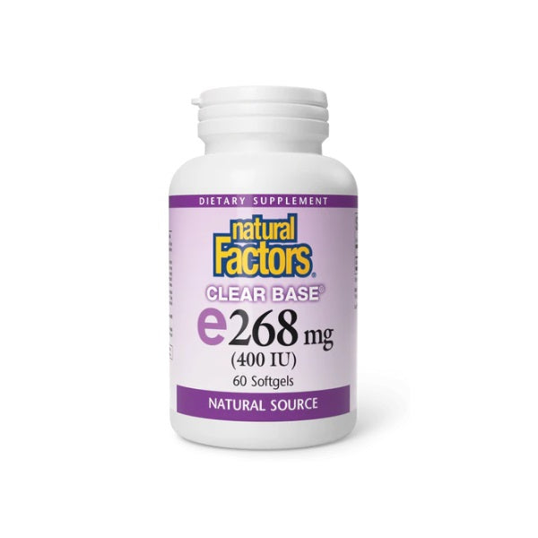 Vitamina E 268 mg (400 IU)  Clear Base® "E"  Forma Pura (60 softgels), Natural Factors