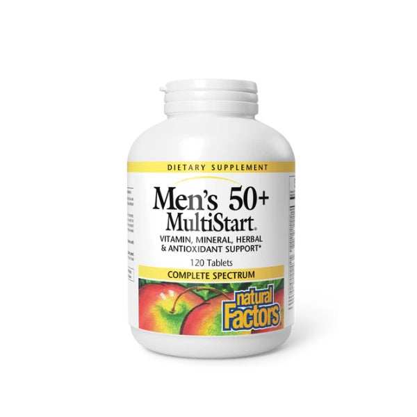 Multivitaminico MultiStart® Hombres 50+ (120 tabs), Natural Factors