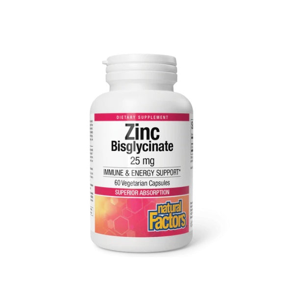 Bisglicinato de Zinc 25 mg (60 vcap), Natural Factors, Natural Factors