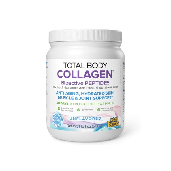 Total Body Collagen™ Polvo de Peptidos Bio Activos Sin Sabor 1 lb (1 oz), Natural Factors