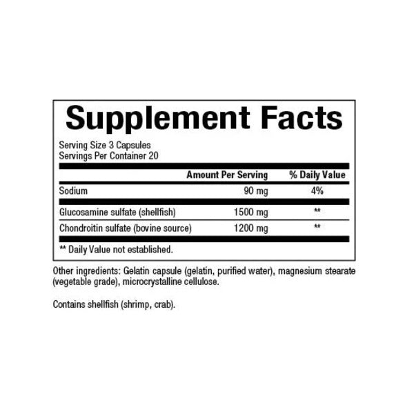 Glucosamina & Condroitina 500 mg & 400 mg (60 caps), Natural Factors