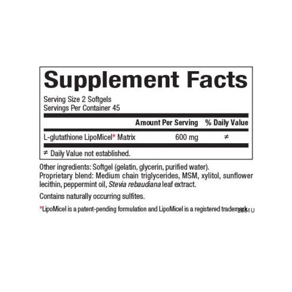 Matriz de Lipomicel de Glutation 300 mg (90 softgels), Natural Factors