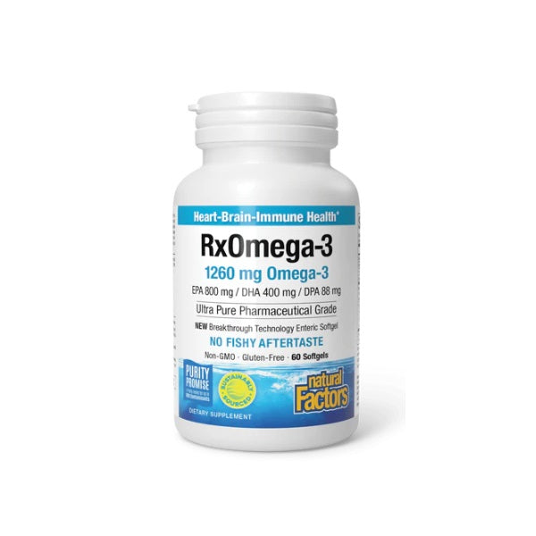 RxOmega-3 1,260 mg EPA/DHA/DPA Enteripure® (60 softgels), Natural Factors