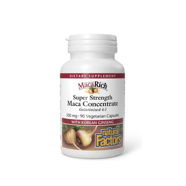 MacaRich® Concentrado de Maca Super Fuerte 500 mg Organic (90 vcap), Natural Factors