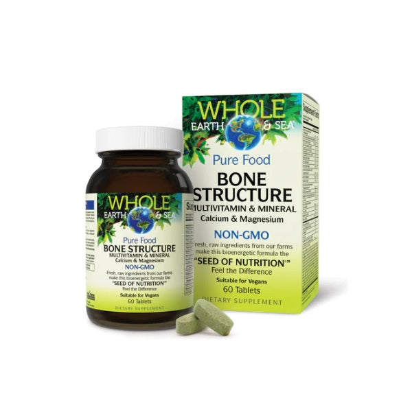 Whole Earth & Sea® Multivitaminico & Mineral para la Estructura Osea (60 tabs), Natural Factors