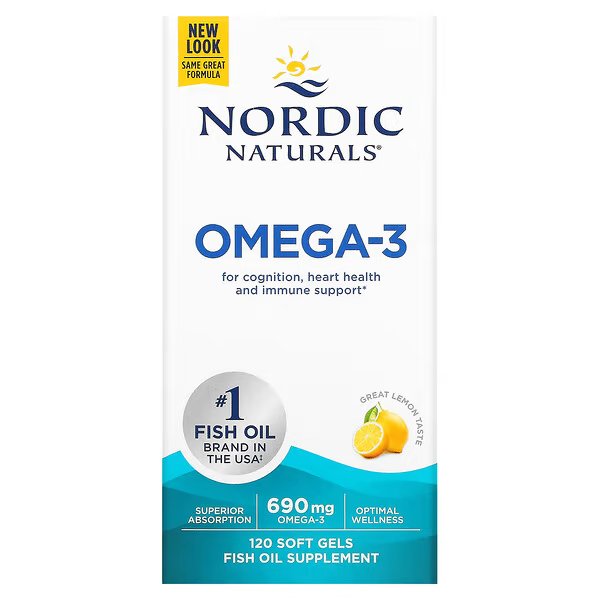 Omega-3 Limón, 690 mg (120 softgels), Nordic Naturals