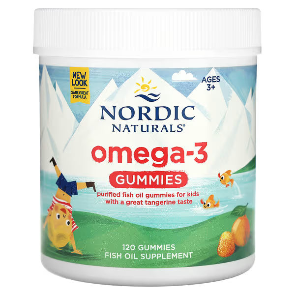 Omega-3 para Niños, 82 mg, Sabor Mandarina (120 Gomitas), Nordic Naturals