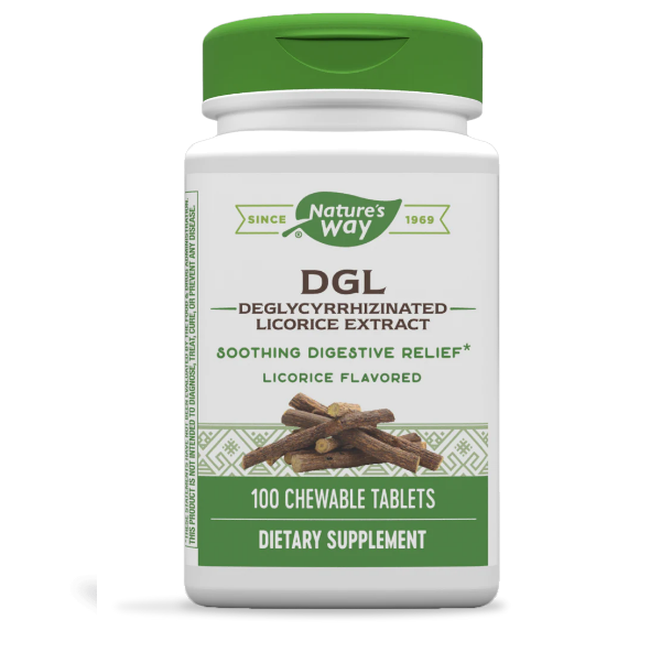 DGL Regaliz Deglicirricinado, (100 tabs masticables) Digestivo, Nature's Way