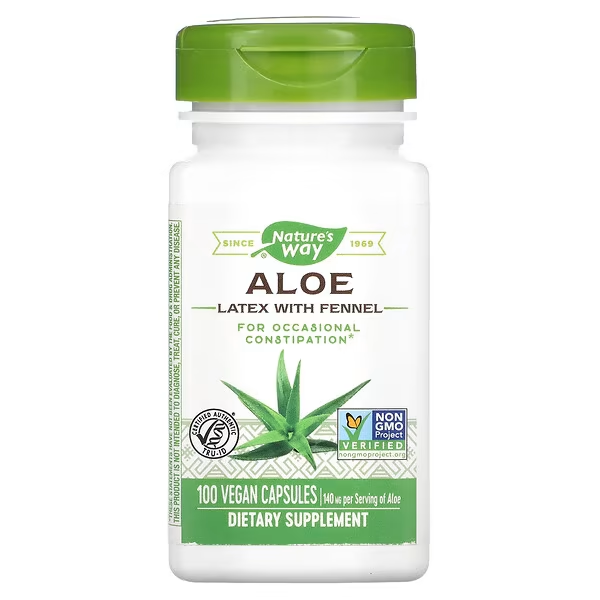 Látex de Aloe con Hinojo, 140 mg (100 veg caps), Nature's Way