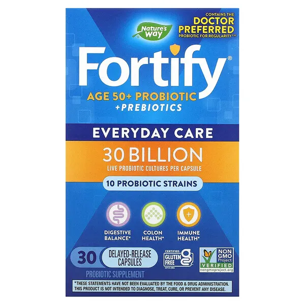 Fortify® 30 Billion Probiótico Diario Adultos 50+ (30 Caps), Nature's Way