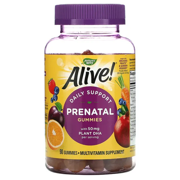 Alive!® Multivitamínico Prenatal De Apoyo Diario (90 gomitas)