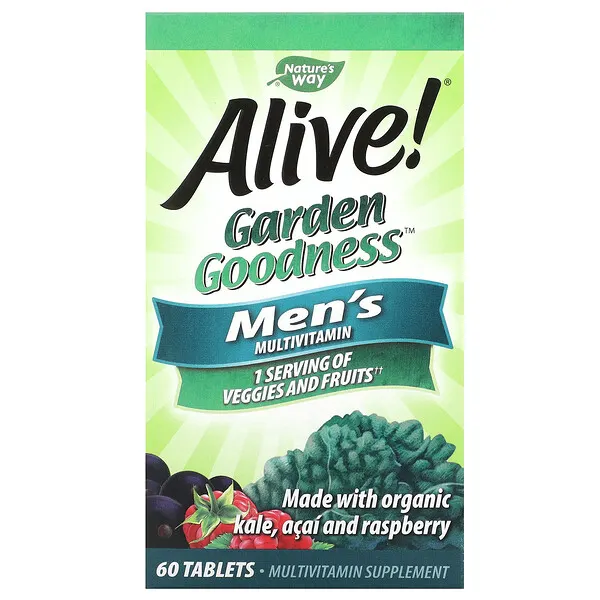 Alive!® Garden Goodness™ Para Hombres (60 tabs), Nature's Way