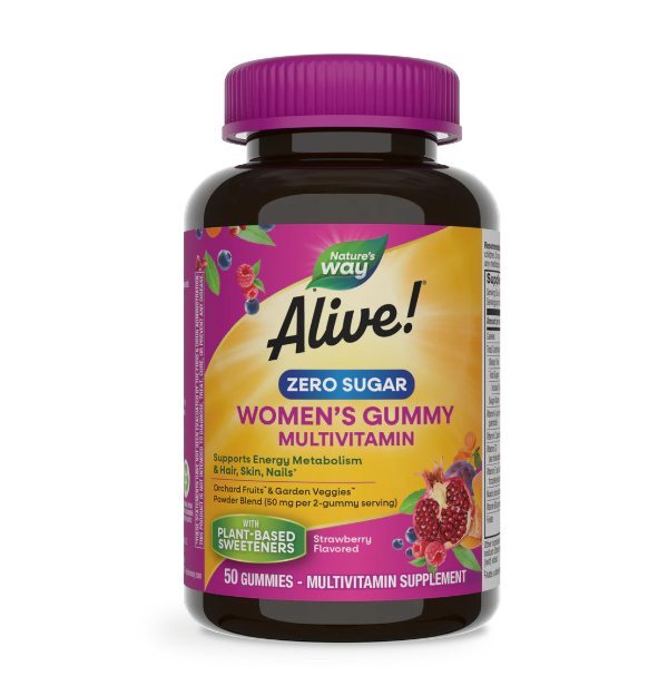 Alive! ® Multivitamínico para Mujer Zero Azúcar (50 gomitas), Nature's Way