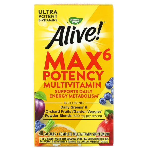 Alive!® Max6 Multivitamínico Diario de Máxima Potencia (90 caps), Nature's Way