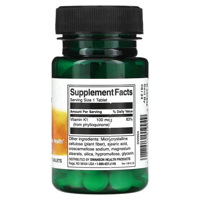 Vitamina K1, 100 mcg (100 tabs), Swanson